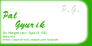 pal gyurik business card