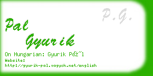 pal gyurik business card